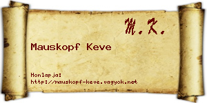 Mauskopf Keve névjegykártya